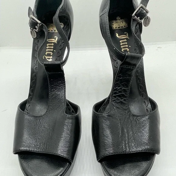 Juicy Couture Black Peep-Toe Heels - Picture 4 of 6